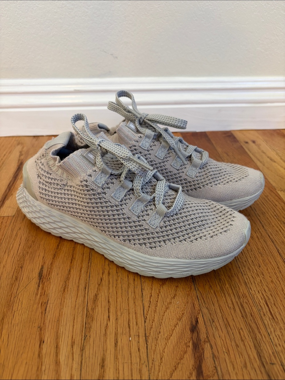 NOBULL Women's Light Gray Knit Athletic Sneakers